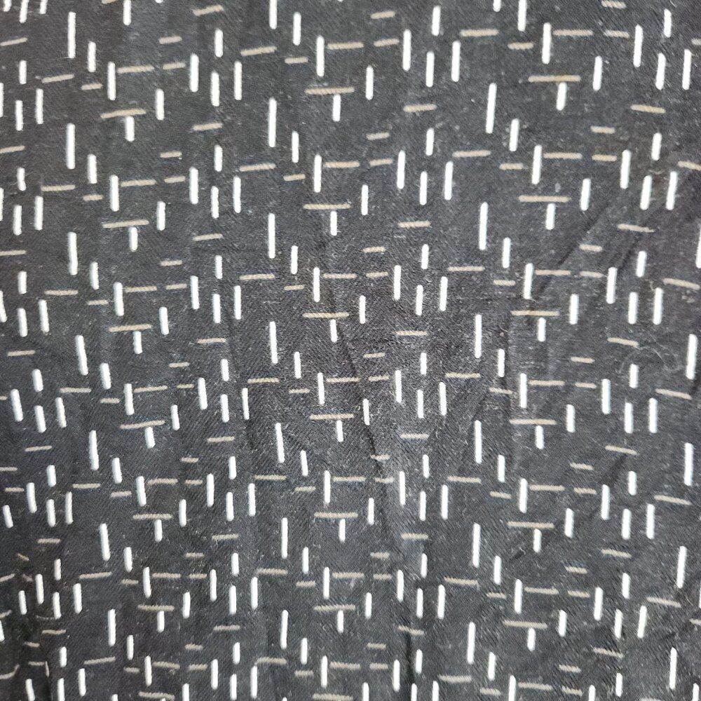 Toscano Silk Blend Men's Button Up Shirt Short Sleeve Large Black EUC Geometric - Picture 5 of 10